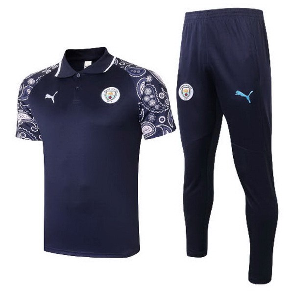 Polo Manchester City Conjunto Completo 2020 2021 Purpura Negro